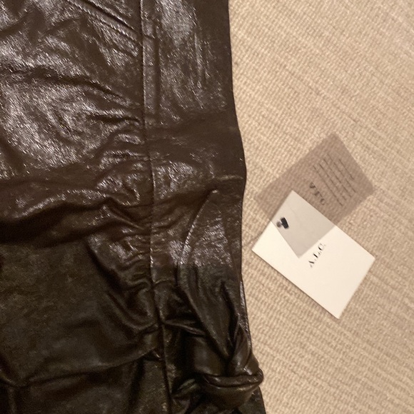 A.L.C. Brown leather skirt with tie at waistband - Picture 2 of 5